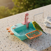 Summer Use Parrot Bath Tub Self-Showering Parrot Bath Station Easy to Clean Bird Shower Basin Safe Plastic for Indoor