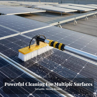 Photovoltaic Panel Washing Tool Adjustable Angle Head Photovoltaic Module Cleaning Brush Customized Fiber Bristles Water Fed Pole Brush for Rooftops