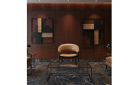 Minimalist Design Leather Backrest Chair Ergonomic Design Modern Upholstered Dining Chair Contemporary Dining Armchair for Hotel, Restaurant, Conference Room