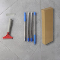 Stainless Steel Long Handle Scraper Detachable Scraper with Spliced Rod Rust-Resistant Scraping Tool Threaded for Cleaners, Homeowners, Window Cleaning, Kitchen Cleanup
