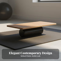 Wooden Balance Board with Roller Stoppers Deck and Roller Balance Board Non-Slip Surface Fitness Equipment for Workout, Home Gym, Standing Desk