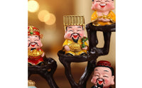Chinese Wealth God Figurine Handmade Prosperity Deity Statue Chinese Wealth God Statue Elegant Features Cute Good Luck Doll