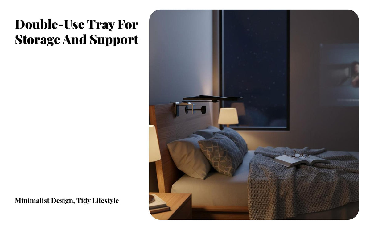 Non-Invasive Setup Display Device Easy Setup Installation Bedside Display Device Shelf Versatile Clamping Home Theater Hardware for Renters, Students