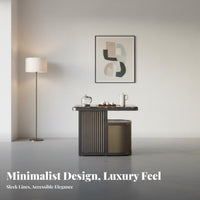 Built-in Tea Setup Space-Saving Table and Chair Set Minimalist Design Home Furniture for Apartment Dwellers, Couples, Balcony, Living Room, Kitchen