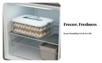 Dumpling Storage Box Airtight Seal Stackable Freezer Container Non Surface Refrigerated Items Organizer for Home Cooks, Families