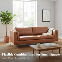 Oil Wax Leather Look utilitarian design Couch Set Sturdy Frame 2-Person Loveseat Vintage Aesthetic Sofa Easy Assembly for Apartment Dwellers, Interior Design aficionados, Office Managers, Lounge Area, Den, Bedroom