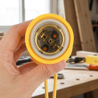 Ceiling Light for Garage Lighting and Garden Lighting, Waterproof Ceramic E27 Lamp Holder with Cord, Round Shape Screw Bulb Fitting, 220V 80g