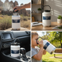 Large Capacity 304 Stainless Steel Vacuum Insulated Water Bottle with Handle for Outdoor Sports