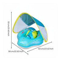 Baby Swim Buoyant Device with Canopy Foldable Young Child Swim Loop Long-Lasting