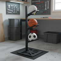 Space Saving Multi Sport Organizer Easy to Organize Equipment Stand Sturdy Basketball Holder Long-Lasting for Gym, Garage