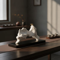 Abstract Sculpture with Base Modern Tabletop Sculpture Minimalist for Office Reception