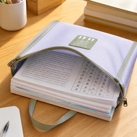 Zippered Subject File Folder for School Documents and Test Papers, Large Capacity
