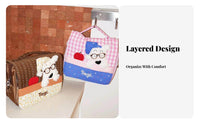 Large Capacity Cute Dog Makeup Bag Layered Design Cute Puppy Makeup Bag Multi-Purpose for Women, Girls, Daily Use, Business Trip, Dorm Room