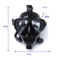 Scuba Full Facial Covering Adjustable Strap Silicone Full Facial Covering Wide View Outdoor Athletic Gear for Underwater Assistance
