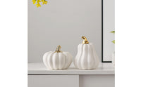 Imitation Pumpkin Figurine Easy to Smooth Ceramic Pumpkin Statue Reusable Table Ornament for Tabletop, Halloween