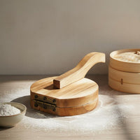 Dumpling Wrapper Press Ergonomic Handle Dumpling Skin Creator Solid Wood