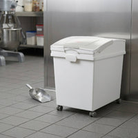 Rolling Rice Storage Container Airtight Rice Container with Wheels Mobile Storage Bin with Wheels Compact for Bakers, Kitchen Cabinet