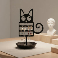 Earring Tree Organizer Space-Saving Earring Display Stand Easy to See Cat Jewelry Stand Dressing Table, Desktop