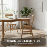 Sturdy Build Spindle Back Dining Chair Stable H-Shaped Structure Nordic Design Backrest Chair Ergonomic Design Wide Seat for Cafe Owners, Homeowners, Families, Restaurant, Reception Room, Bedroom