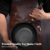 Uncoated Iron Pan Thickened Flat Bottom Wok Traditional Chinese Wok Versatile Small Iron Pot Hand-Crafted for Home Chefs