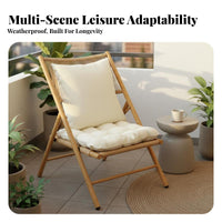 3 Pieces Portable Folding Balcony Set Long-Lasting Alloy Frame 3 Piece Outdoor Furniture Set Comfortable Cushion Foldable Backrest Chair No Assembly Required for Apartment Dwellers, Couples, Homeowners, Patio, Courtyard, Garden, Indoor