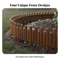 Fir Wood Flower Bed Fence Soil Retaining Flexible Garden Border Fence Wooden Log Roll Edging Easy Installation for Gardeners