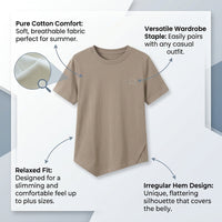 T Shirts for Women UK with Irregular Hem and Twist Knot Detail, Ladies Short Sleeve Casual Wear, Flattering Fit Design