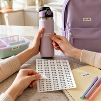 Transparent Name Stickers for Kids, Waterproof Tear-Resistant Labels for School Supplies