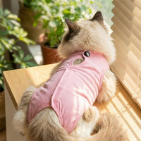 Cat Recovery Suit with Fasteners, Sleeveless Post-Surgery Vest Style, Breathable Anti-Licking Cat Suit and Belly Protector for All-Seasons Use