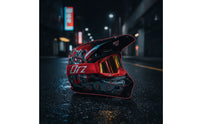 Full-Face Helmet with Visor Glossy Dirt Bike Helmet Multiple Air Vents Comfortable for Motocross Riders