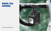 Bike Front Headlight, Hanging Mount, 1600LM, Dual Beam, Remote Control, Waterproof, Street/Trail Use