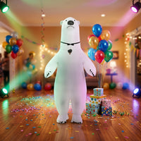 Inflatable Snowy Bear Costume Full Body Snowy Bear Costume Oversized Character Suit for Halloween