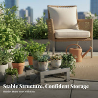 Stainless Steel Plant Stand Indoor and Outdoor Use Single Tier Flower Rack Heavy Duty Metal Plant Stand for Balcony, Patio