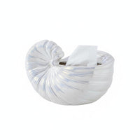 Conch Shell Tissue Box Artistic Design Ceramic sea Form Napkin Holder Nordic Style Sculptural Tissue Container for Hotel, Living Room, Washroom