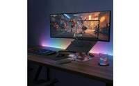 Quiet Operation Laptop Stand with Fan Anti-Slip Silicone Pads 2-in-1 Laptop Phone Holder Stable and Sturdy Ergonomic Computer Stand for Gamers, Students, Office Workers, Gaming Setup, Dorm Room
