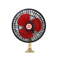 Strong Airflow 12V Car Fan 360° Rotatable 6 Inch Mini Cooling Fan 180° Adjustable for Tricycle Operators, Truckers, Truck, Golf Cart, Travel