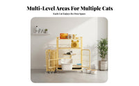 Large Cat Villa Foldable Design Indoor Cat House Portable Foldable Pet Enclosure for Multiple Cats, Apartment Living