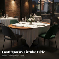 Solid Wood Tabletop Round Dining Table Space-Saving Foldable Round Dining Table Easy Storage Household Furniture Long-Lasting Construction for Apartment Dwellers, Restaurant Owners, Hotel, Small Areas, Family Gatherings, Cafe