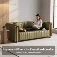 Light Luxury Upholstered Single Sofa Nordic visually pleasing Scalloped rear Couch architectural and aesthetic Seating Furniture Minimalist Design for Interior Designers, Business Owners, Living Room, Reception Area, Hotel Lobby, Bdeliveredique