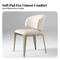 Ripple Rear Chair Italian Design Upholstered Side Chair Wave Pattern Rearrest Long-Lasting Construction for Dining Room, Home