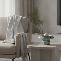Marble Tray with Cylindrical Base Polished Mushroom Tray Sculptural for Living Room, Display Shelf, Study