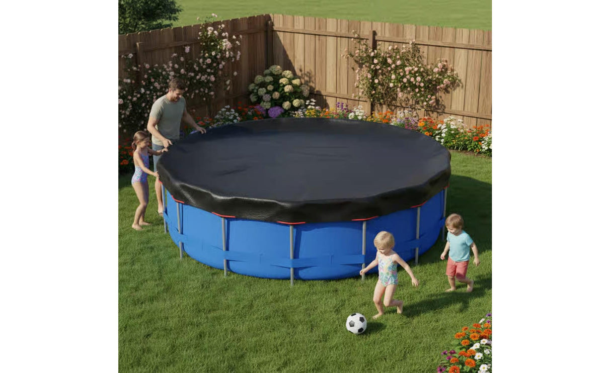 Round Water Basin Cover Waterproof Round Cold Season Water Basin Cover Weather-Resistant Protection Guard Covering for Off-Season, Backyard, Garden