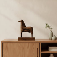 resin Horse Sculpture Abstract Horse Sculpture Textured Ornament for Living Room