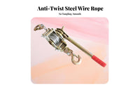 Non-Slip Handle Wire Rope Tensioner Safety Latch Hooks Ratchet Puller for Riggers, Workshops, Fencing, Vehicle Recovery