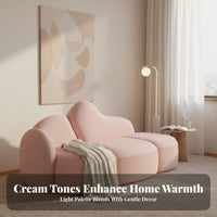Puff-Like Design Modular Bubble Couch Soft Texture Loveseat Curved Contour Home Seating Deep Seat for Apartment Dwellers, Interior Designers, Small Areas, Living Room, Boutique, Reception Area