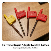4 Pieces Colored Handle Carbide Insert Holder Set Screw-Clamp Lathe Holder High Strength