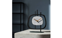 Decorative Table Clock Compact Clock with Metal Frame Sturdy for Shelf