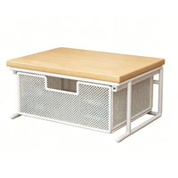 Printer Stand with Drawer Sturdy Desktop Printer Wooden Top Top Desktop Shelf for Study Room