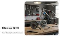 Triple Chainring Crankset Coated Crank Arm Mountain Bike Crankset Bike Chainwheel with Guard for Cyclists, Trail Riding