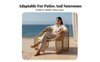 3 Pieces Waterproof Rope Weave Lounge Set Outdoor Furniture All-Weather Garden Seating long-lasting Frame for two people, Families, Homeowners, Sunroom, Terrace, Backyard, Balcony